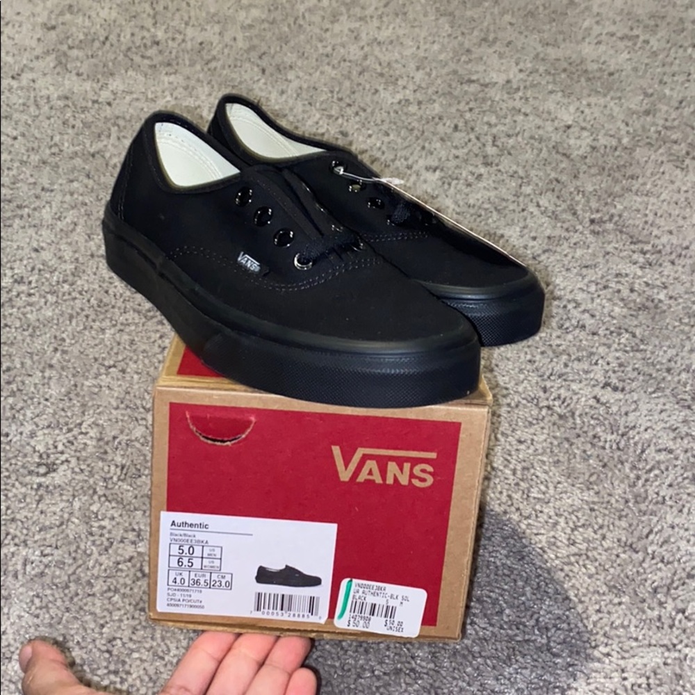 Authentic Black on Black Vans